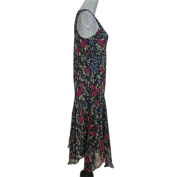 Ralph Lauren Petite Floral Sleeveless V-Neck Flowy Midi Dress 10 Whimsical - Picture 6 of 11